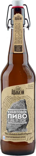 Изображение Пиво светлое Лагер 4,5% Афанасий крафтовое Афанасий с/б, 0,75 л