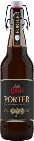 Изображение Пиво темное Лагер 8,0% н/ф Афанасий портер Афанасий с/б, 0,5 л