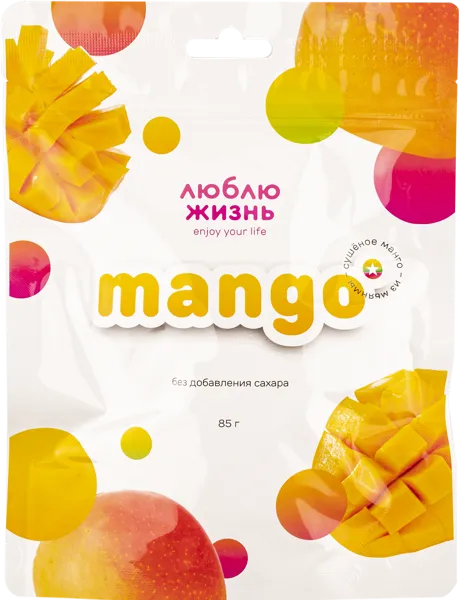 Изображение Сухофрукты натуральные Люблю Жизнь манго сушеное Эксим Пасифик м/у, 85 г