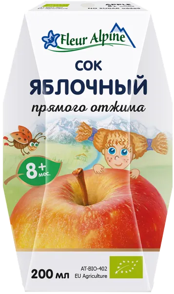 Изображение Сок с 8 мес Флер Альпин БИО яблоко Зейнризер Гетранк ГмбХ т/п, 200 мл