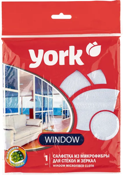 Изображение Салфетка 30*30см для окон Йорк микрофибра Йорк м/у, 1 шт