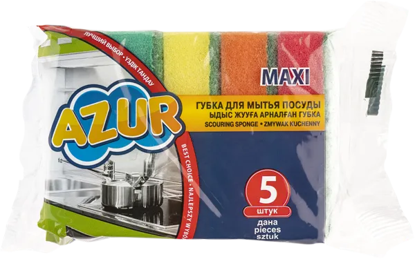 Изображение Губка для посуды Азур макси поролон Йорк м/у, 5 шт