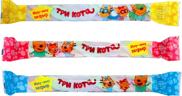 Изображение Зефир воздушный Три кота косичка Сладкая сказка м/у, 15 г