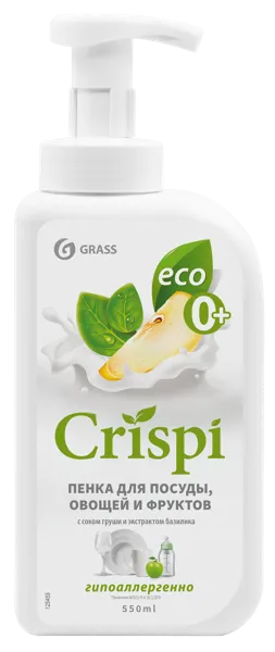 Изображение Пенка для мытья посуды Криспи БИО сок груши и базилик Грасс п/у, 550 мл