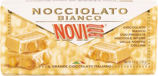 Изображение Шоколад белый Нови цельный лесной орех Эла Дюфур кор, 130 г