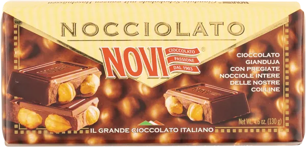 Изображение Шоколад молочный Нови паста Джандуйя с орехом Эла Дюфур кор, 130 г