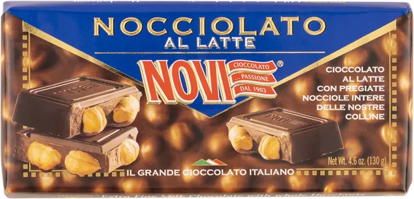 Изображение Шоколад молочный Нови цельный лесной орех Эла Дюфур кор, 130 г