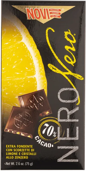 Изображение Шоколад горький 70% Нови неро лимон имбирь Эла Дюфур кор, 75 г