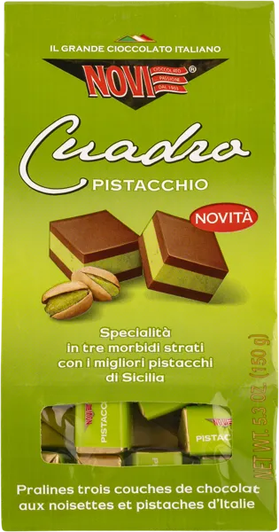 Изображение Конфеты в шоколаде Нови Квадро пралине с фисташкой Эла Дюфур м/у, 150 г