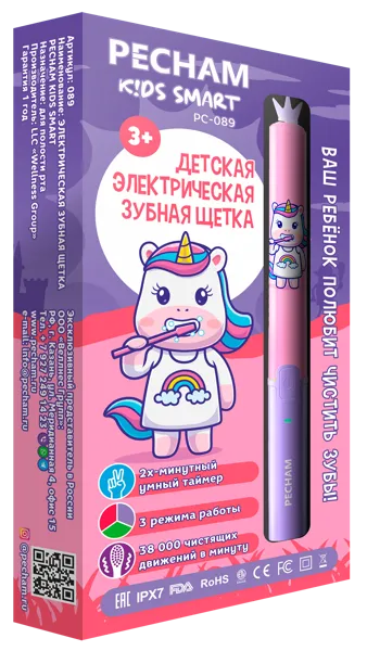 Изображение Зубная щетка с 3 лет электро Пичам смарт юникорн Веллнес Групп к/у, 1 шт