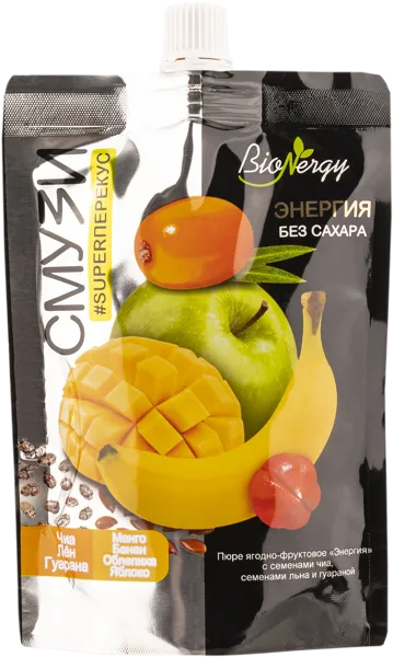 Изображение Смузи без сахара Биоэнерджи энергия чиа лен гуарана Сава Томская ПК пауч, 120 г
