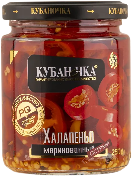 Изображение Перец маринованный Кубаночка халапеньо красный Гранд Стар с/б, 250 г