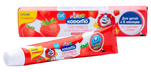 Изображение Зубная паста с 6 месяцев Кодомо лайон аромат клубники Лайон к/у, 40 мл