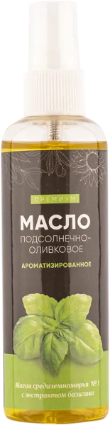 Изображение Масло подсолнечное оливковое Маслопродукт базилик Маслопродукт п/б, 100 мл