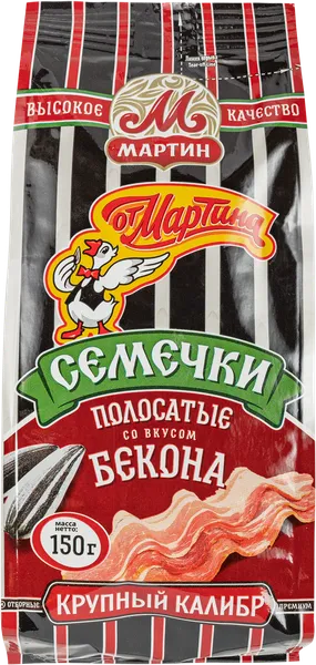 Изображение Семечки подсолнечника От Мартина полосатые с беконом Мартин м/у, 150 г