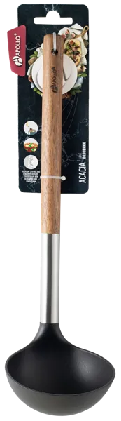 Изображение Половник серый Аполло акация с ручкой из дерева Аполло к/у, 1 шт