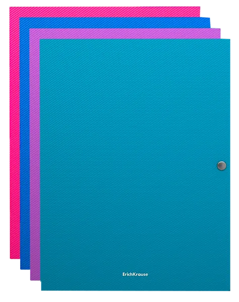 Изображение Папка на кнопке пластиковая Эрих Краузе а4 диагонал вивид ассорти Эрих Краузе , 1 шт