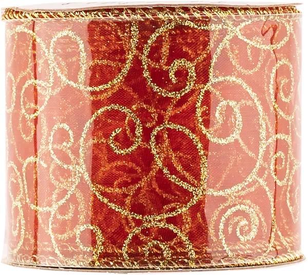 Изображение Лента 2,7м красная Игл Гифтс с блестящим узором Игл Гифтс п/у, 1 шт