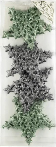 Изображение Елочное украшение 11см Игл Гифтс звезда синяя зеленая Игл Гифтс п/у, 4 шт