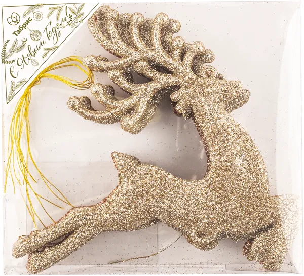 Изображение Елочное украшение 12см Игл Гифтс золотой олень с блестками Игл Гифтс п/у, 4 шт