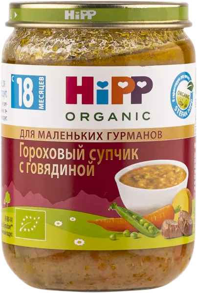 Изображение Крем-суп с 18 мес Хипп Био гороховый с говядиной Хипп с/б, 190 г