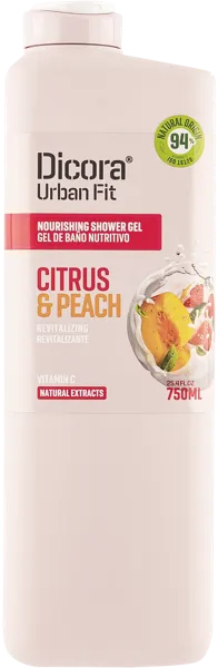 Изображение Гель для душа Дикора цитрус и персик витамин С Нувария Глобал п/у, 750 мл