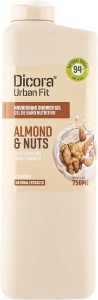 Изображение Гель для душа Дикора миндаль и орехи витамин В Нувария Глобал п/у, 750 мл