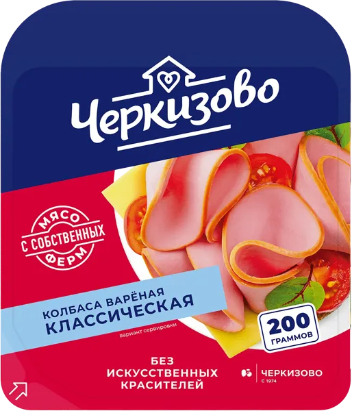 Изображение Колбаса вареная Черкизово классическая ООО Пит-Продукт нарезка м/у, 200 г