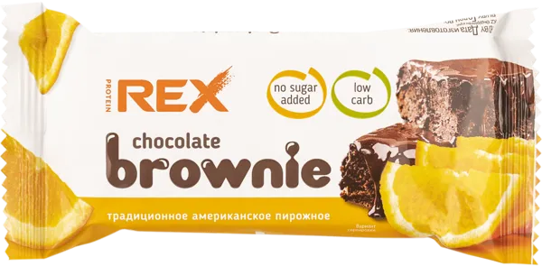 Изображение Пирожное протеиновое Протеин Рекс брауни апельсиновое Роял Кейк м/у, 50 г