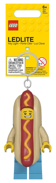 Изображение Брелок с фонариком для ключей Лего человек хот-дог Айкью Хонг к/у, 1 шт