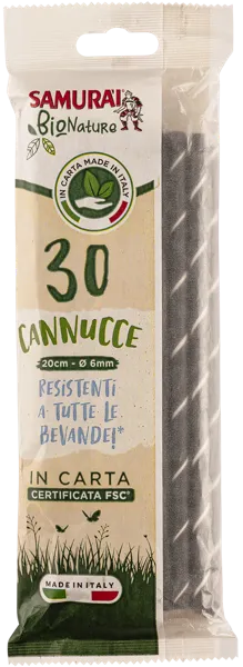 Изображение Трубочки для коктейля Самурай белые бумажные Сисма м/у, 30 шт