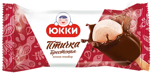 Изображение Мороженое пломбир Юкки птичка брестская эскимо Санта Бремор м/у, 65 г