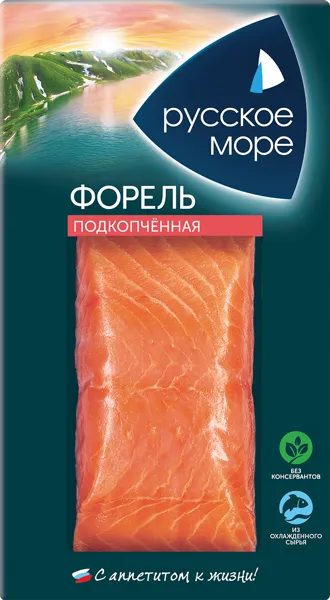 Изображение Рыба подкопченая с/с Русское Море форель филе кусок Русское Море в/у, 200 г