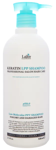Изображение Шампунь для поврежден волос Ладор кератиновый очищающий Джей Профешнл п/у, 530 мл