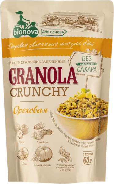 Изображение Мюсли Бионова кранчи ореховые Новапродукт АГ м/у, 60 г
