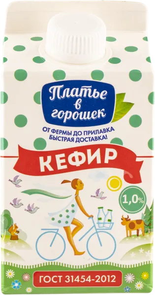 Изображение Кефир 1% Платье в горошек Новокубанский МК т/р, 450 г