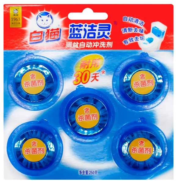 Изображение Таблетка для унитаза Баимао аромат жасмина 250г Шанхай Хатчисон к/у, 5 шт