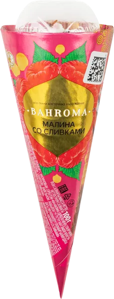 Изображение Мороженое сливочное Бахрома рожок малина Шин Лайн карт/уп, 100 г