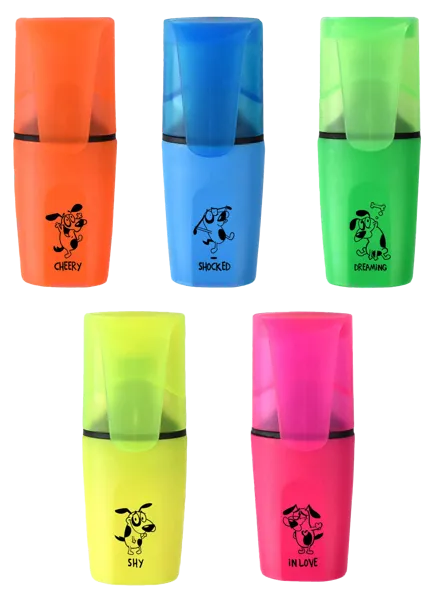 Изображение Текстовыделитель ассорти Феникс+ веселые песики Феникс+ , 1 шт