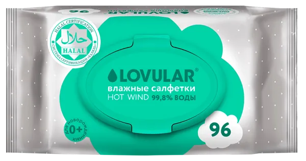 Изображение Салфетки влажные детские Ловулар хот вайнд халяль Ловулар ЛТД м/у, 96 шт