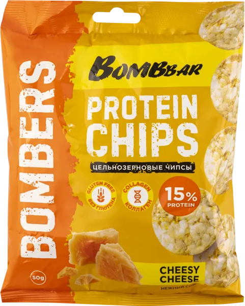 Изображение Чипсы из риса кукурузы Бомббар протеин сыр Фитнес Фуд м/у, 50 г