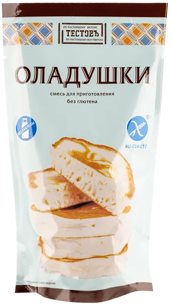 Изображение Смесь для выпечки Тестовъ Без Глютена оладушки Топ Продукт м/у, 250 г