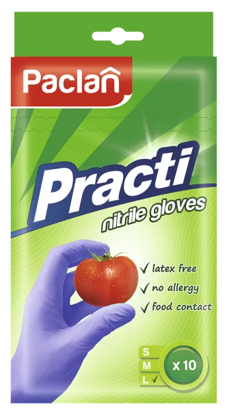 Изображение Перчатки нитриловые Паклан практи размер Л СеДо сп к/у, 10 шт