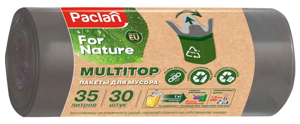 Изображение Мешки для мусора 35л Паклан фо нэйче мультитоп СеДо сп м/у, 30 шт