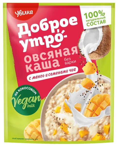 Изображение Каша овсяная на кокос молоке Увелка манго чиа Ресурс м/у, 40 г