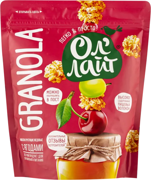 Изображение Мюсли Ол Лайт ягоды медовые Новапродукт АГ м/у, 280 г