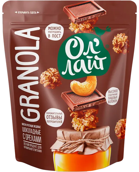 Изображение Мюсли Ол Лайт шоколад орехи медовые НоваПродукт м/у, 280 г