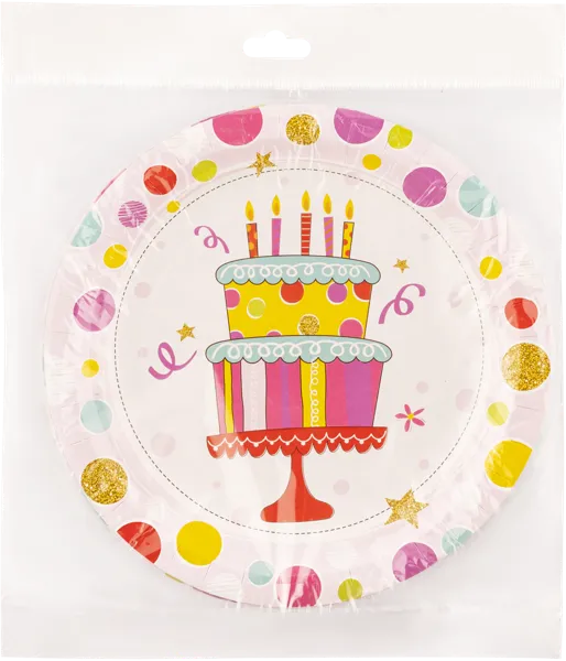Изображение Одноразовая посуда 18см Тортик тарелка розовая НД Плэй м/у, 6 шт