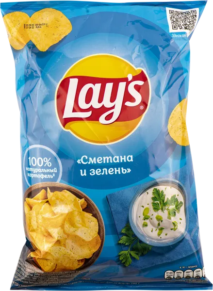 Изображение Чипсы картофельные Лейс сметана зелень Фрито Лей м/у, 140 г