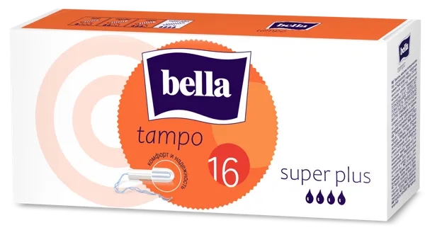 Изображение Тампоны супер плюс Белла премиум комфорт АО ТЗМО С.А. к/у, 16 шт